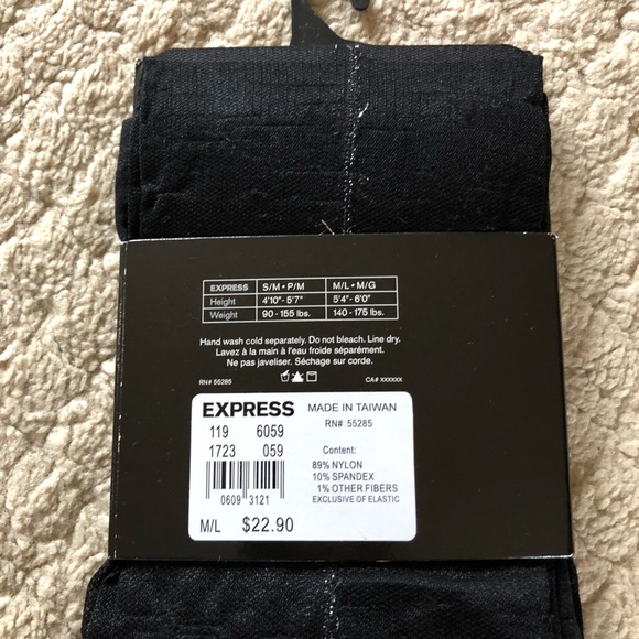 Black & silver sparkle sheer Express tights - Picture 6 of 7